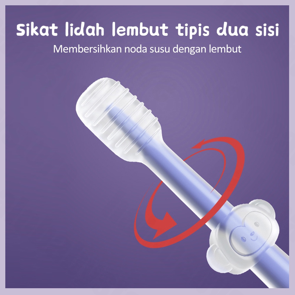 Halobaby Sikat Gigi Bayi Sikat Lidah Bayi 4 in 1 Perawatan Mulut Bayi/Food Grade Silikon Pembersih Mulut BPA Free