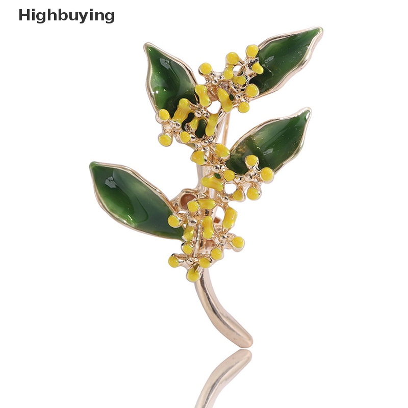 Hbid Wanita Bros Romantis Osmanthus Cabang Bros Kerah Pin Aksesoris Hadiah Mantel Pakaian Pin Perhiasan Hadiah Glory