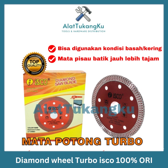 Pisau mata potong keramik Granite 4" Diamond wheel Turbo isco batu potong gurinda