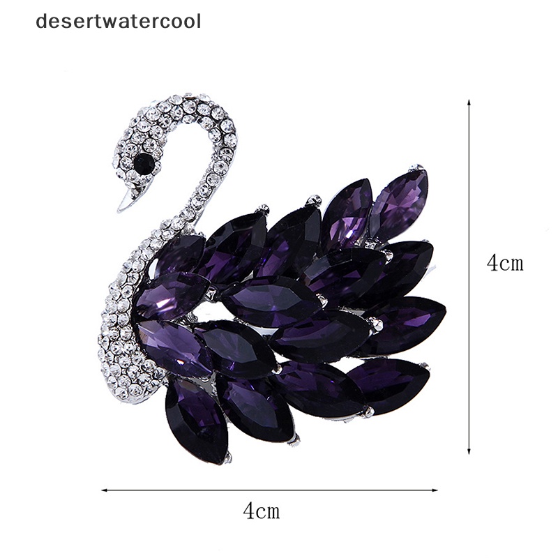 Deid Vintage Zirkon Kristal Swan Bros Untuk Wanita Pesta Perjamuan Bros Perhiasan Hadiah Martijn