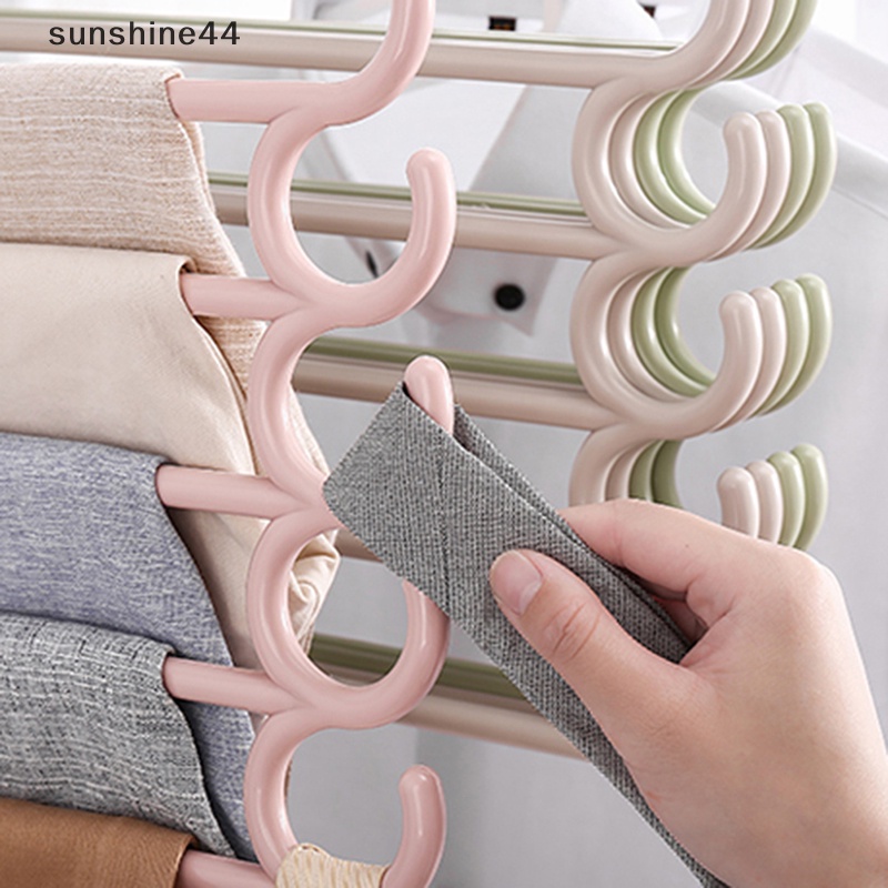 Sunshine Gantungan Baju Celana Hanger Holder Lemari 5susun Celana Handuk Syal Rak ID