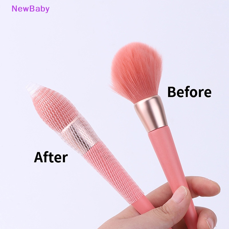 Newbaby 100pcs Kuas Makeup Kemasan Jaring Mesh Cover Brush Pelindung Lengan ID