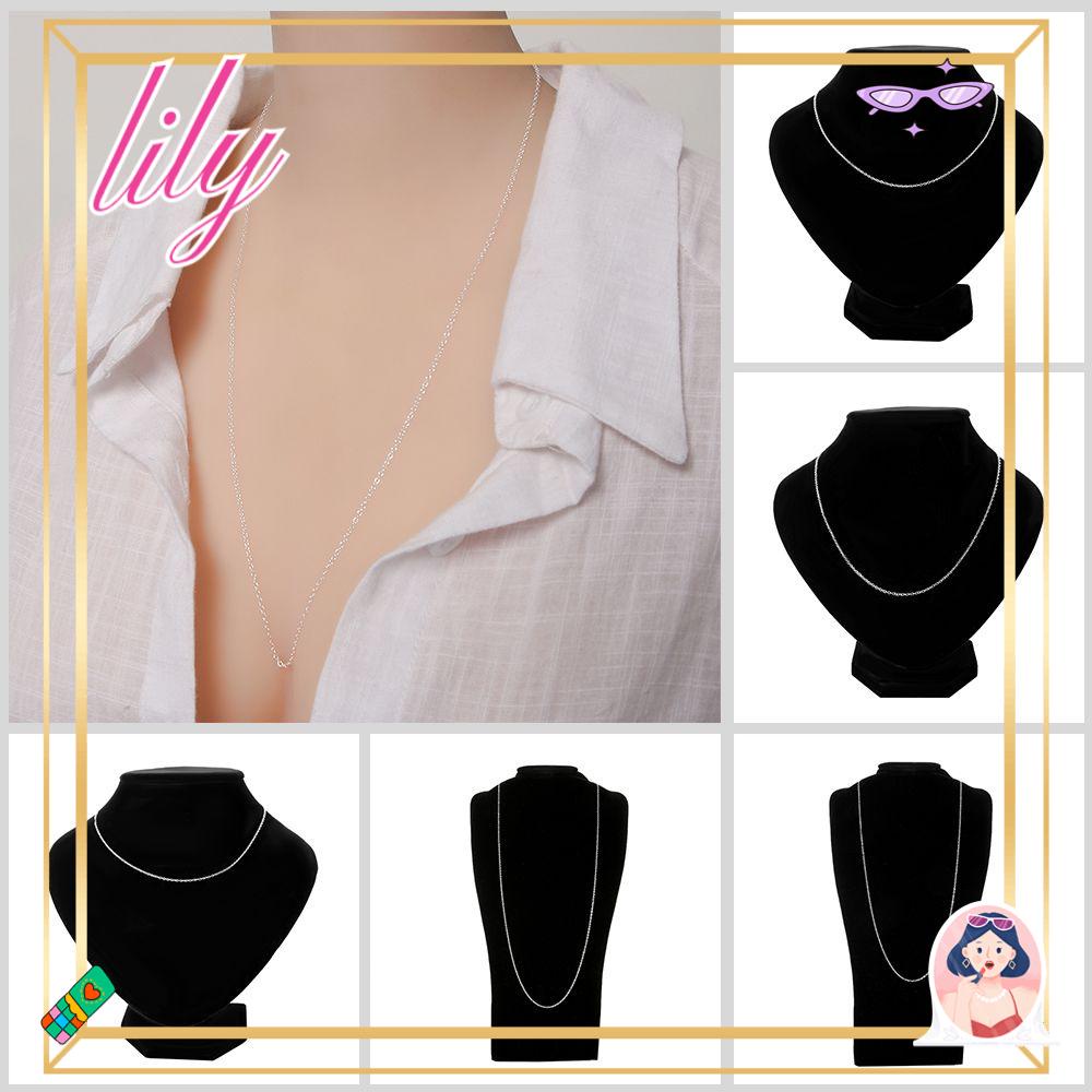 Lily Rantai Salib Fashion 1MM Liontin Perhiasan Kalung