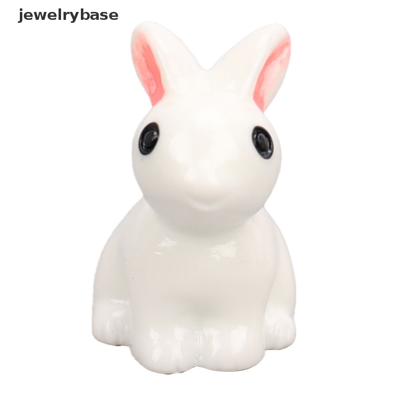 [jewelrybase] Dekorasi Paskah Miniatur Hare Figurine Resin Craft Mini Bunny Taman Ornamen Butik