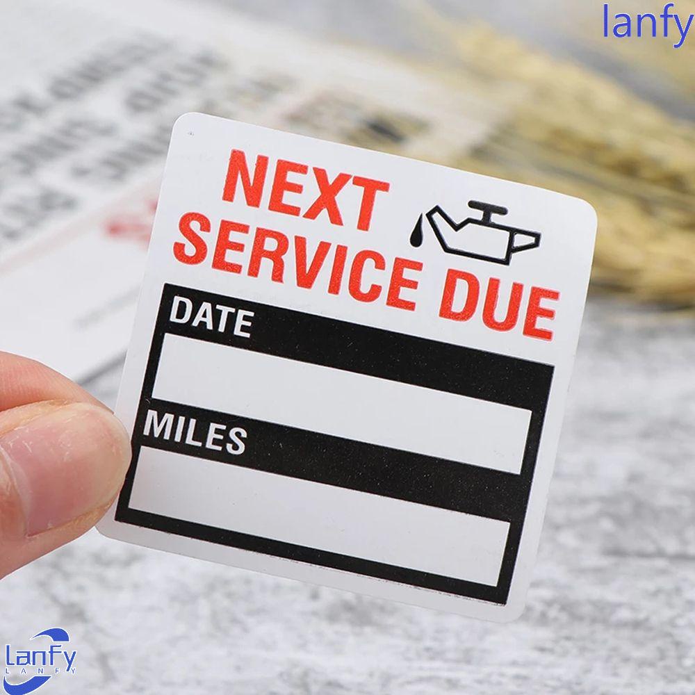 Lanfy Stiker Label Motif Tulisan NEXT SERVICE DUE Bahan PET Untuk Dekorasi Exterior Mobil