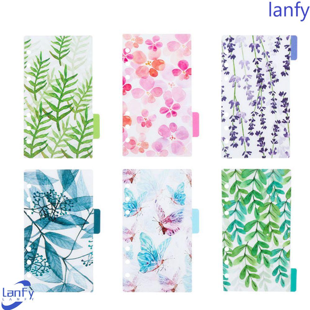 Lanfy Binder Indeks Sekat 6 Pcs/set Perlengkapan Sekolah DIY Aksesori Notepads Diary A5 A6 Halaman Pemisah