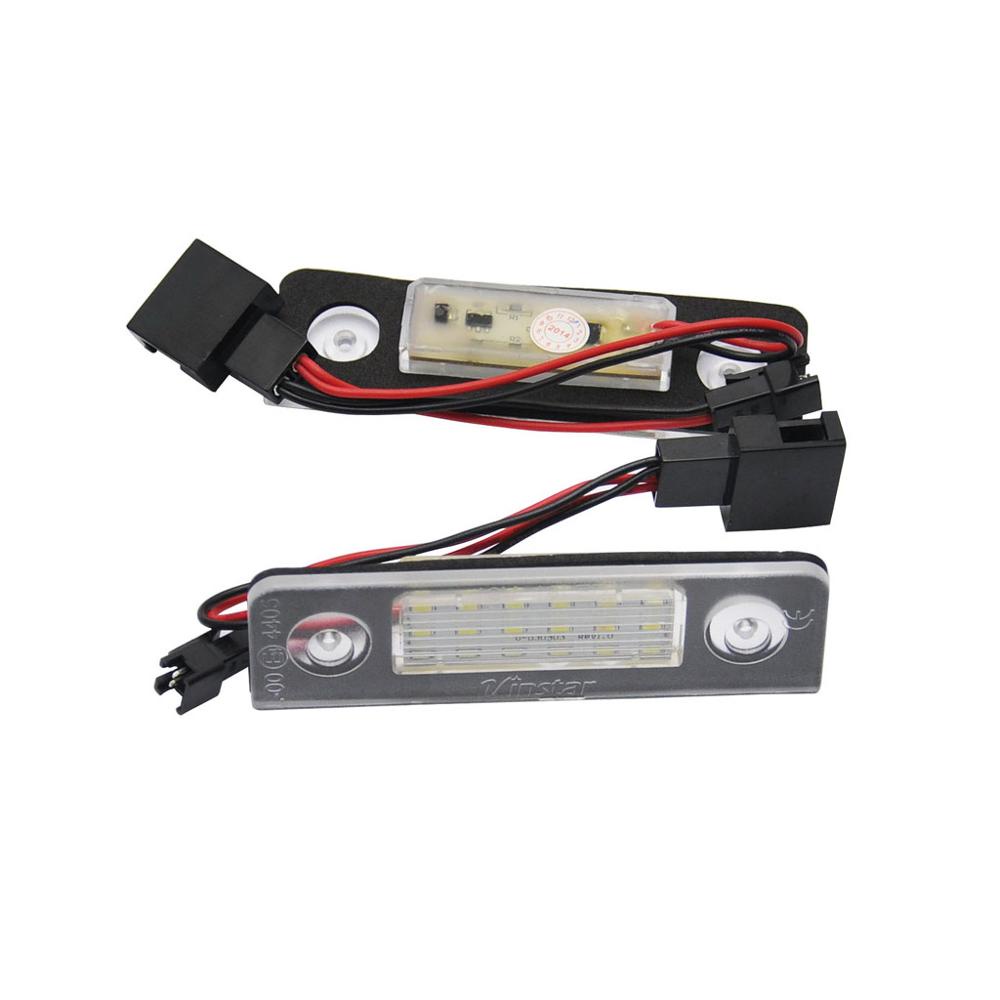 2pcs Lampu Plat Nomor Plat LED Putih Kecerahan Tinggi Lampu Untuk Skoda Octavia II 2009-2012 Roomster 5J 2006-2010