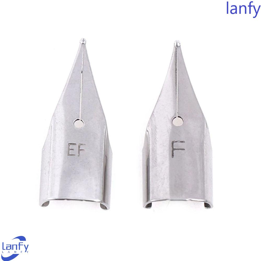 Lanfy 5pcs / Set Pena Fountain Pen Bahan Stainless Steel Ukuran 0.38mm / 0.5mm Untuk Wing Sung Menulis