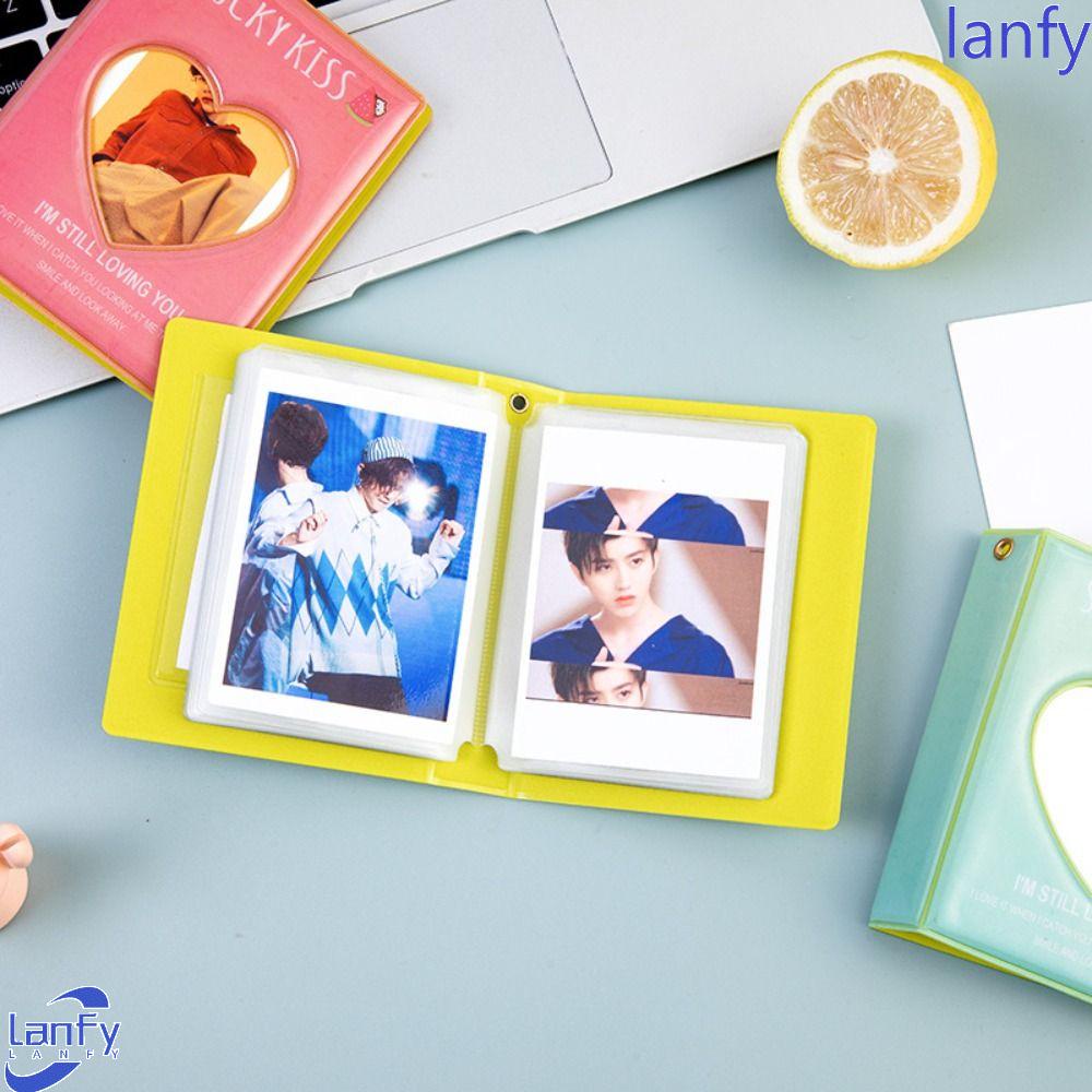 Lanfy Idol Cards Buku Kawaii 3inch Love Heart Foto Album Alat Tulis Polaroid Album Foto Penyimpanan Buku Card Collect Book