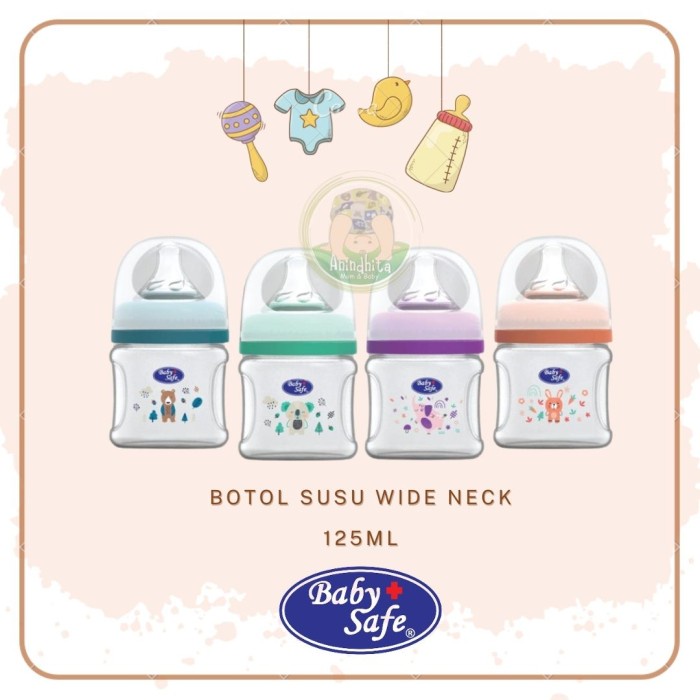 BABY SAFE Botol Susu Wide Neck Bottle Feeding Nursing Dot Bayi