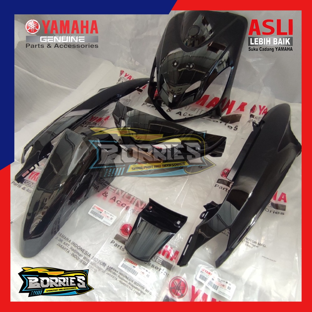 body halus mio smile full set warna hitam metalik original yamaha 28d