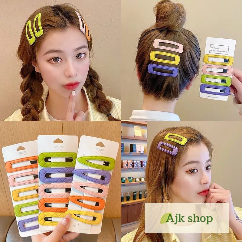 Jepitan Rambut Klip Kulit Jepit Fashion Korea Wanita Anak &amp; Dewasa