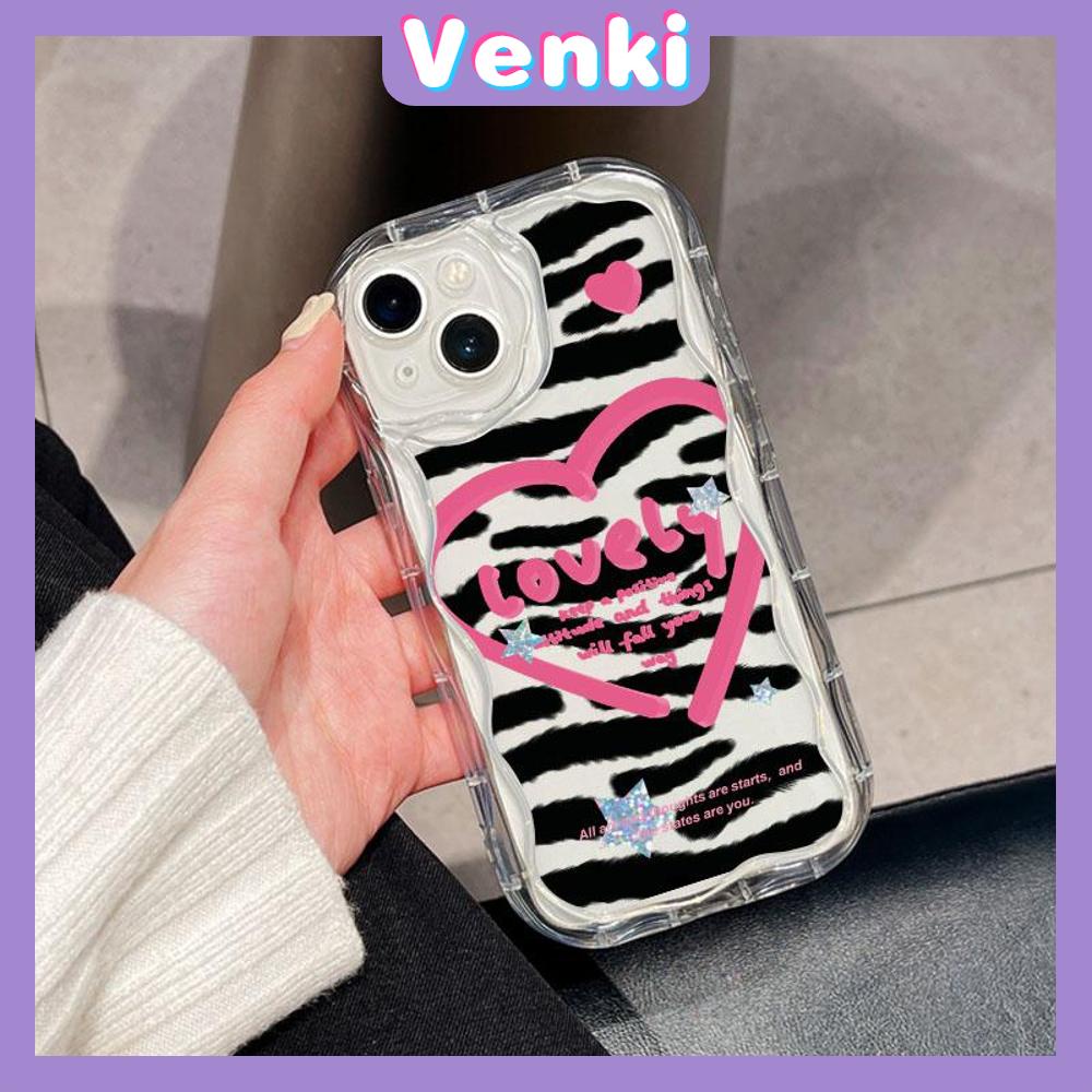 VENKI - For iPhone 11 iPhone Case 3D Curved Edge Wave Clear Case TPU Airbag Shockproof Camera Cover Heart shaped Compatible with iPhone 14 13 Pro max 12 Pro Max xr xs max 7 Plus 8