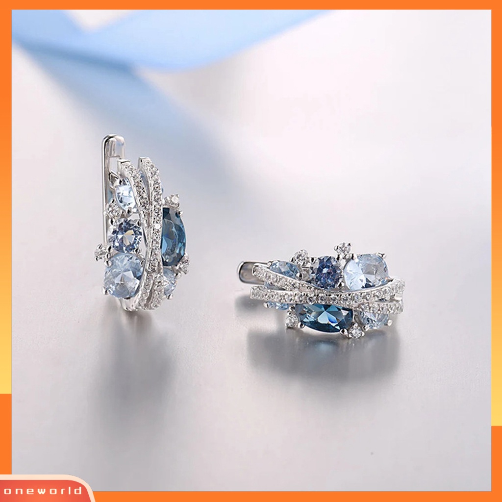 [EONE] 1pasang Anting Pejantan Double-Layer Berbentuk X Berongga Berkilau Temperamen Berlian Imitasi Dekorasi Tahan Luntur Retro Kreatif Cubic Zirconia Earrings Perhiasan Aksesori