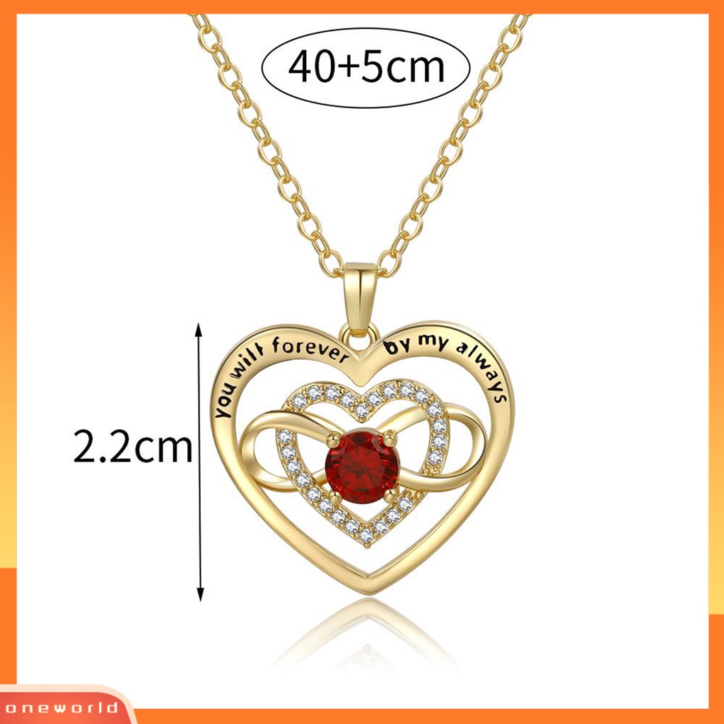 [EONE] Women Necklace You Will Forever by My Always Love Heart Pendant Hadiah Hari Ibu Berlian Imitasi Tertanam Ladies Necklace Fashion Jewelry