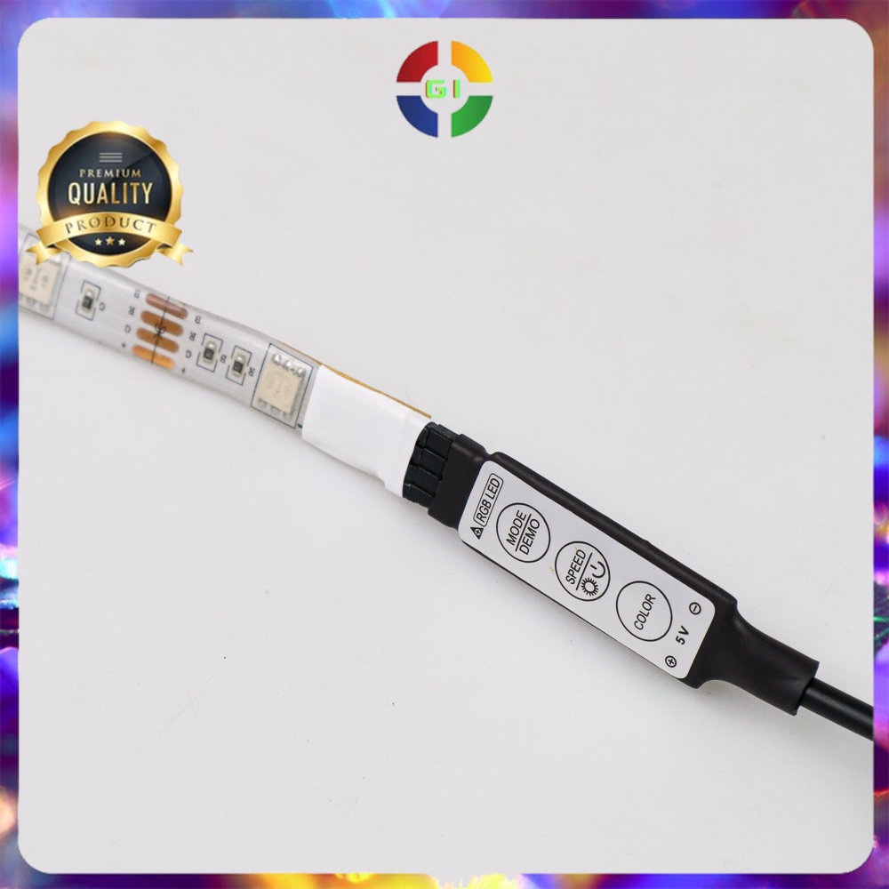 Lampu LED Strip Flexible 5050 RGB IP67 with USB Controller 2 Meter White