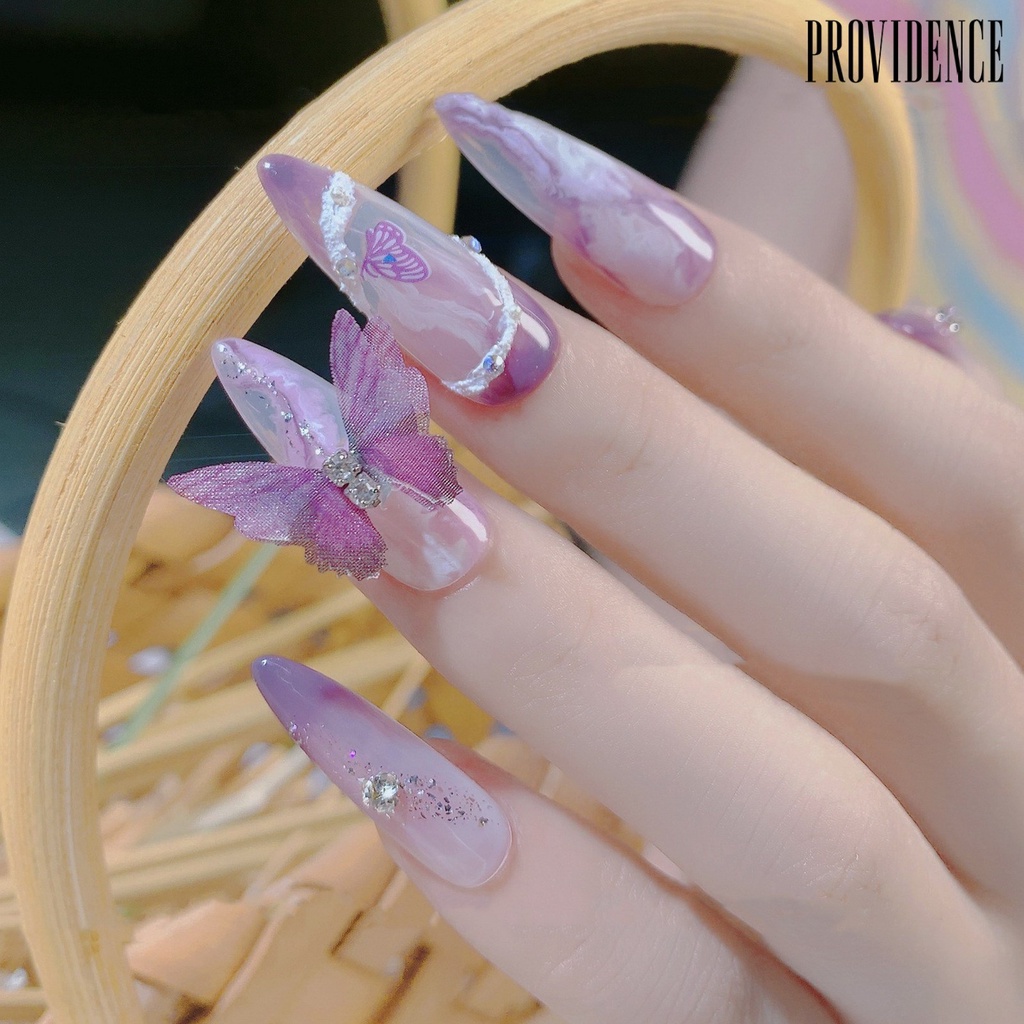 Providence 6Pcs Dekorasi Kuku 3D Tampilan Realistis Warna Vibrant Mempesona Efek Visual Dapat Dilepas Aplikasi Lebar Nail Art Aksesoris Butterfly 3D Dekorasi Kuku Untuk Salon Kuku