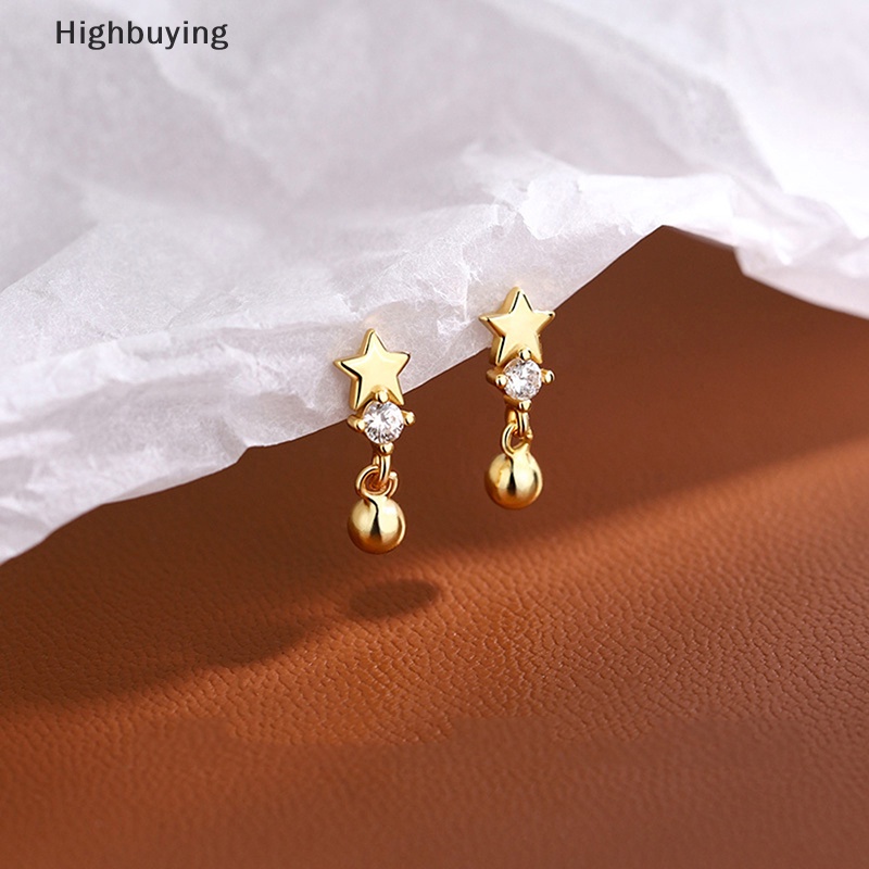 Hbid 2pcs Minimal Kristal Bintang Ear Studs Earring Wanita Korea Helix Studs Tragus Tulang Rawan Perhiasan Glory