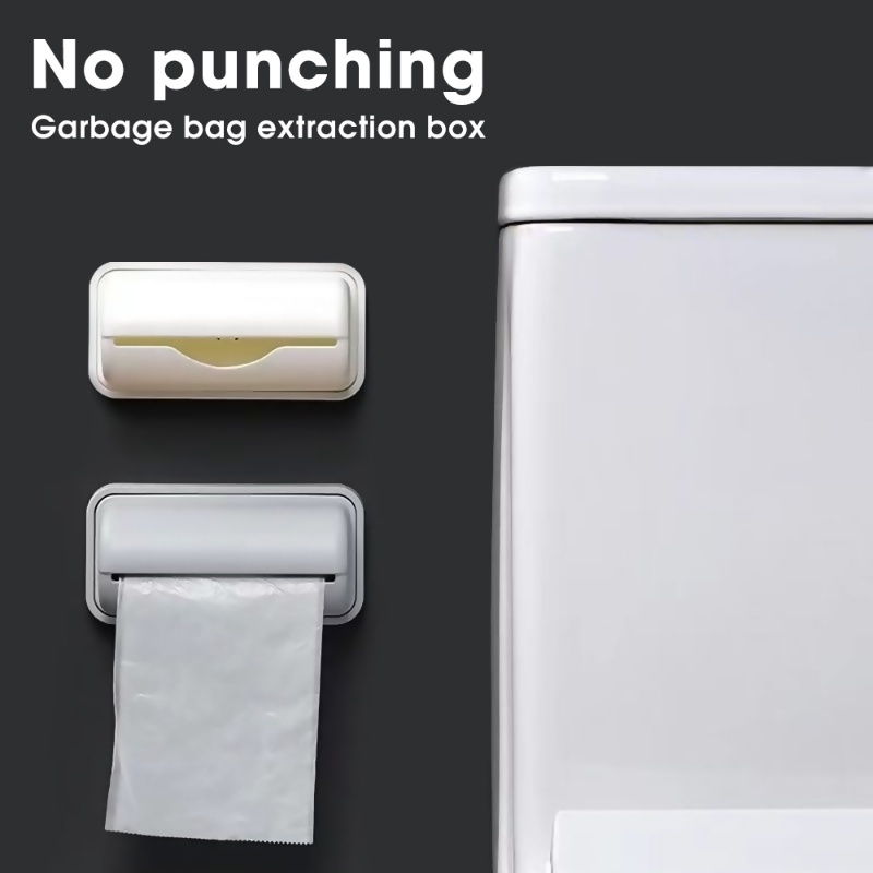 [Unggulan] Tempat Penyimpanan Kantong Belanjaan Dapur Tahan Debu Roll Paper Storage Bin Kantong Sampah Dinding Kotak Gambar Makanan Cling Wrap Film Tempat Rak