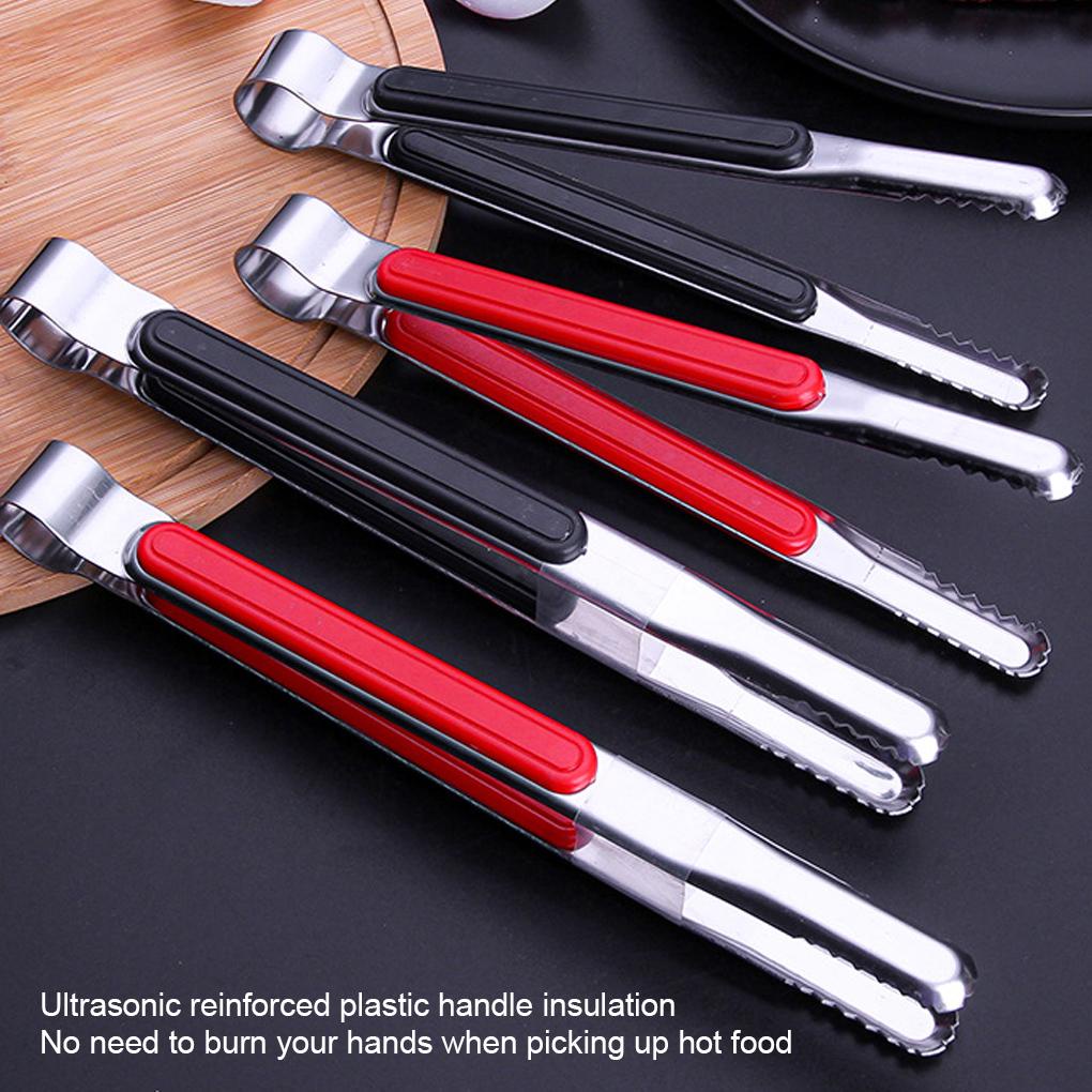 Klip Barbekyu Tahan Suhu Tinggi Stainless Steel Klip Makanan Roti Piknik Anti Lengket Penjepit Portable Memasak Baking Tool