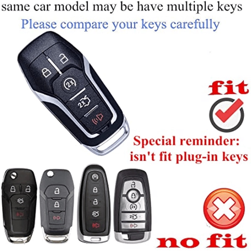 Leather Keychain Key Fob Cover Untuk Ford Fusion F-150 Edge Explorer Mustang Lincoln MKZ MKC Aksesoris 5button Key