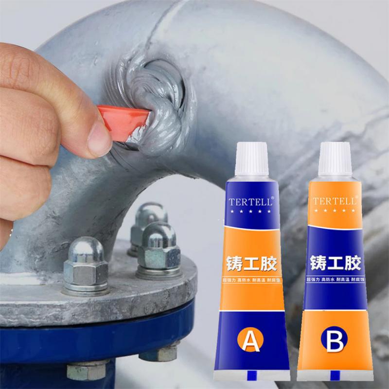 ღ Ab Metal Glue Industrial Repair Sealant Strong Casting Ab Adhesive Weld Seam Metal Repair Agent Tahan Panas Lem Solder Las Dingin