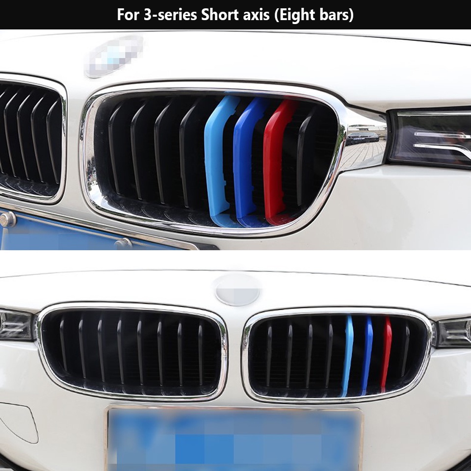 3pcs ABS Mobil Balap Grille Strip Trim Klip Untuk BMW X3 2022 E83 F25 G01 M Power Kinerja Aksesoris 2003-2019 2020 2021