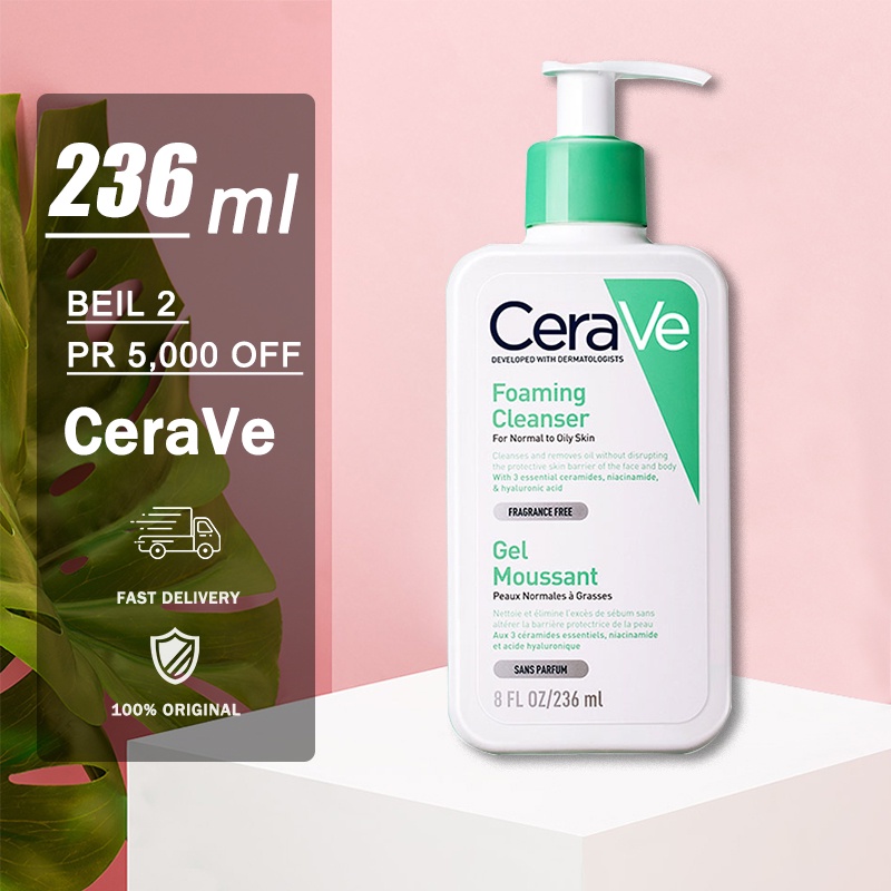 Cerave Foaming Facial Cleanser 236 ml For Normal to Oily Skin