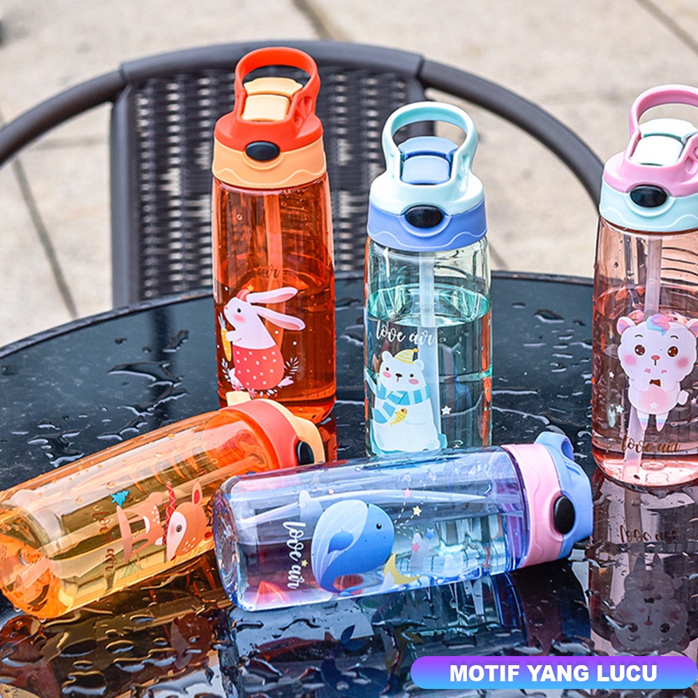 Botol Minum Anak Motif Karakter Lucu Sedotan BPA FREE Food Grade - BP010