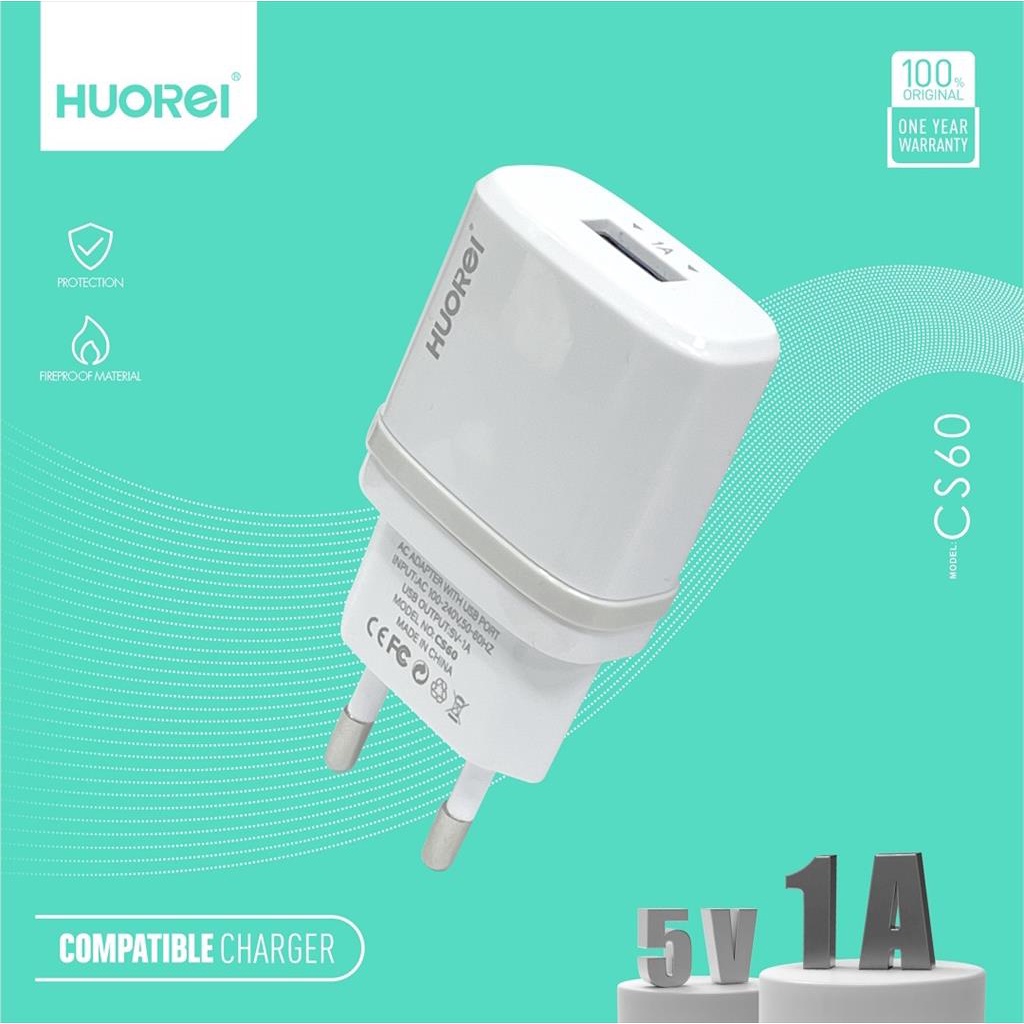 Huorei Charger Handphone CS-60 1 USB 5V/1A