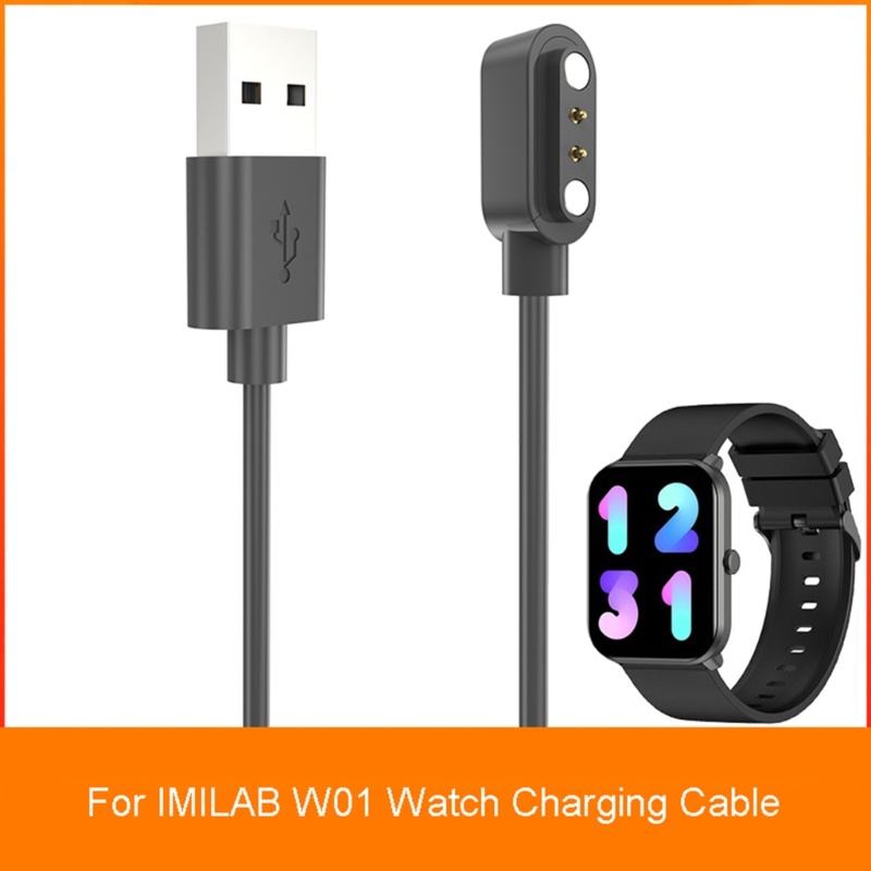 Cre Smartwatch Charger Stand Dock Cord Bracket Kompatibel Untuk IMILAB W01 USB Charging Cable Holder Power Adaptor Base Ca