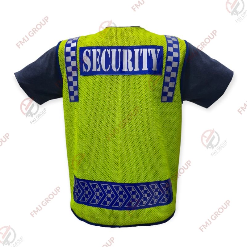 Rompi satpam / vest security / Rompi jaring scotilite hijau stabilo