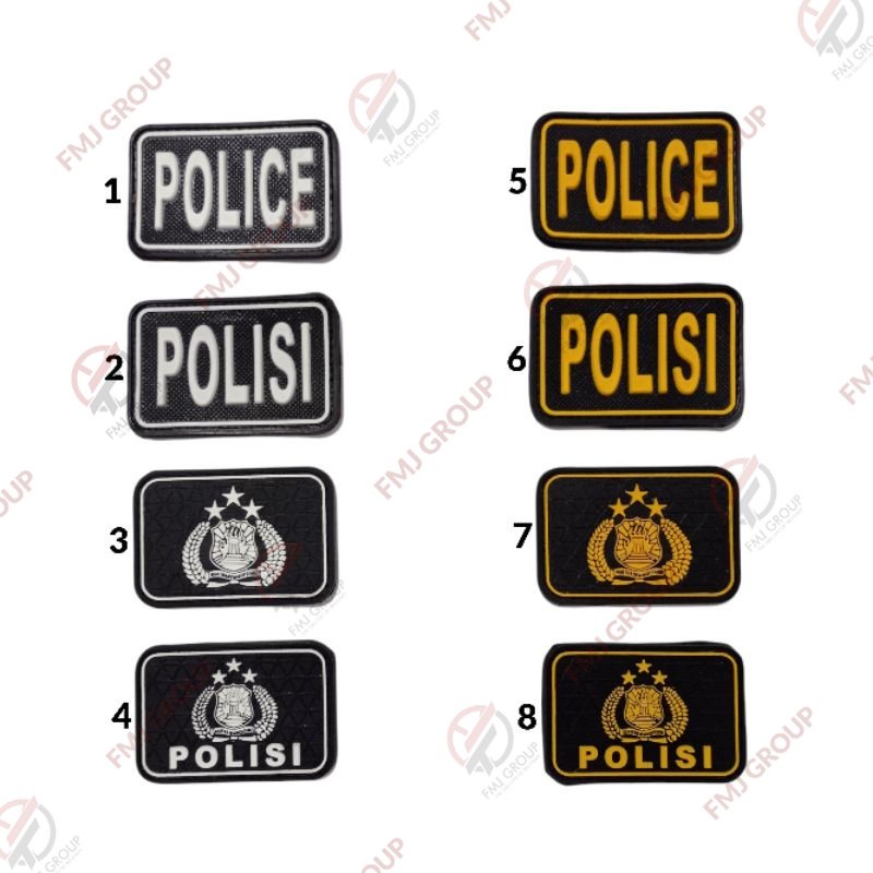 Emblem Patch Rubber POLISI Perekat Bet Logo POLISI TRIBRATA Logo POLICE