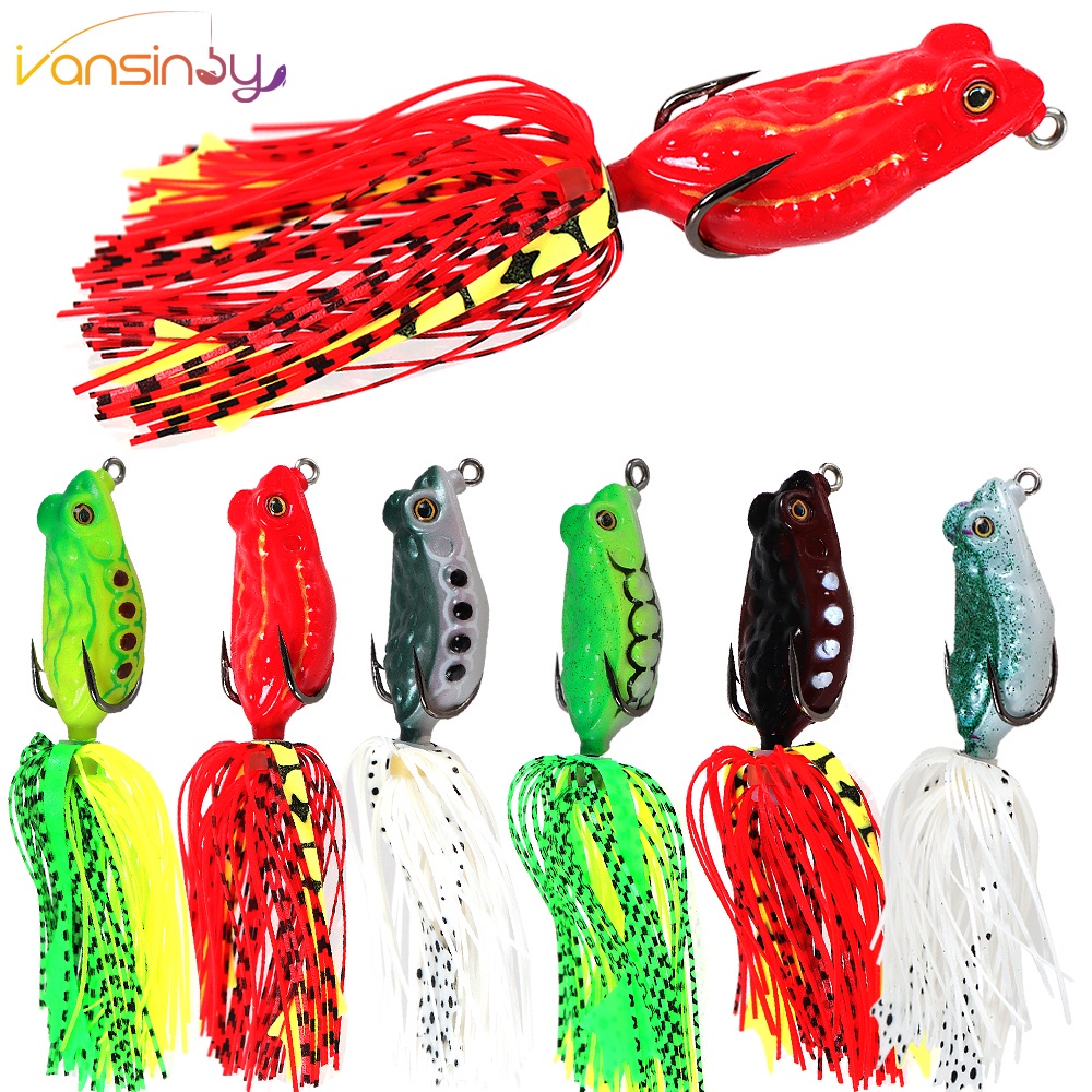 Umpan Pancing Katak Umpan Pancing Soft Frog 5cm/9g Jump Frog Lure with Double hook Lure Umpan Palsu Soft Bait Color Tail Frog