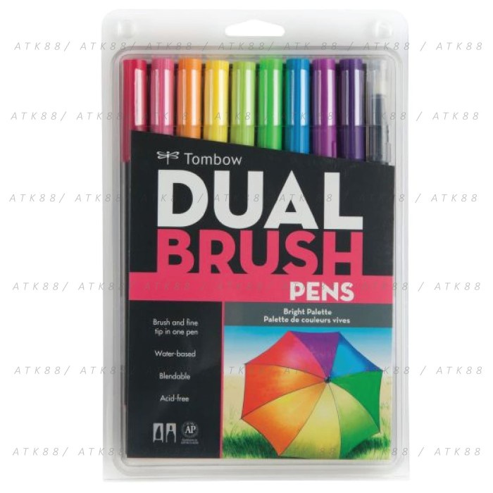 

Tombow Dual Brush Pen Set 10 - Bright Palette