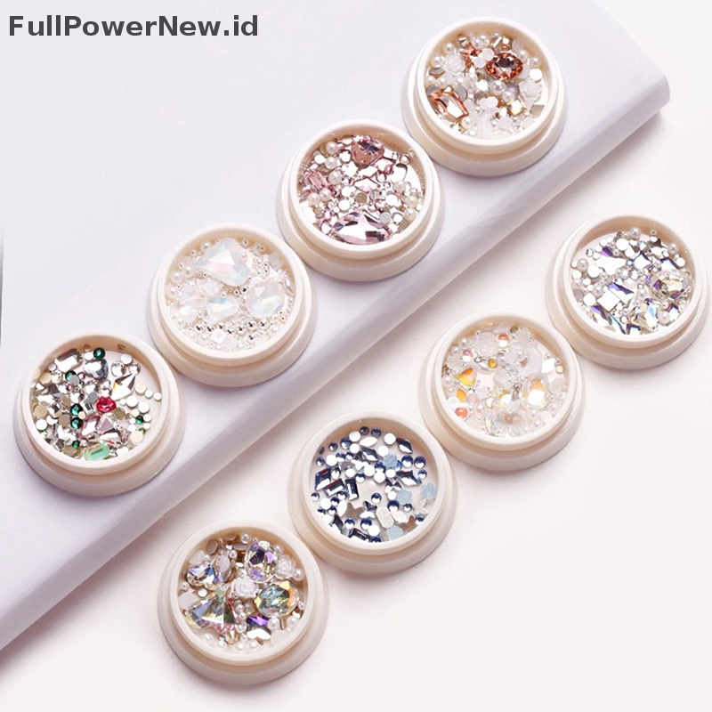 Power 1Box Nail Art 3D Campur Rhinestones Permata Ikatan Simpul Glitter Sequin Dekorasi Kuku Tips ID