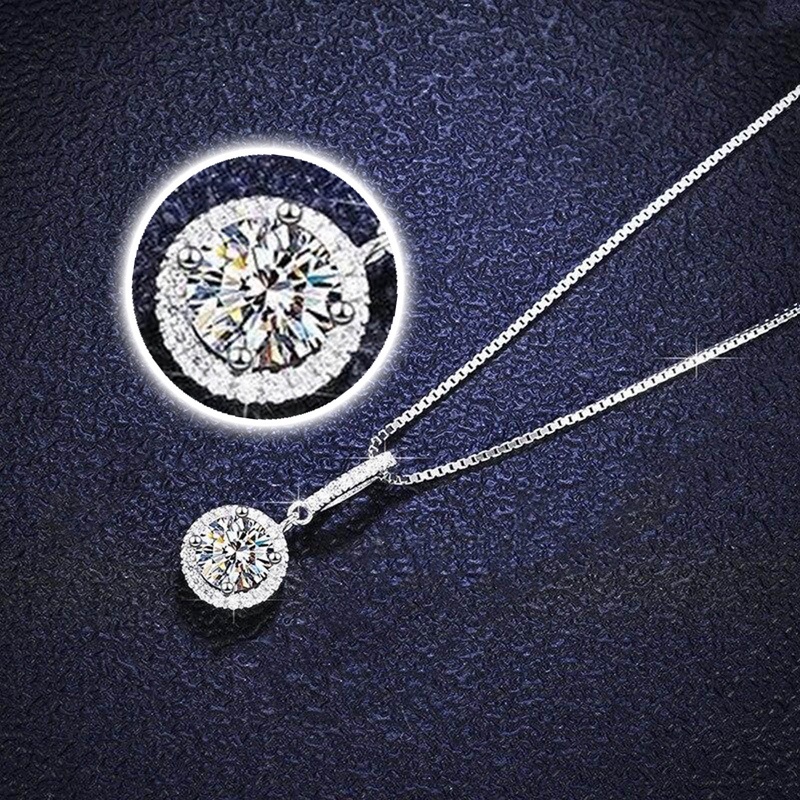 Kalung Pernikahan Pengantin Sederhana Dan Elegan Warna Perak Brilliant Cubic Zirconia Pendant Necklace Perhiasan Wanita Serbaguna