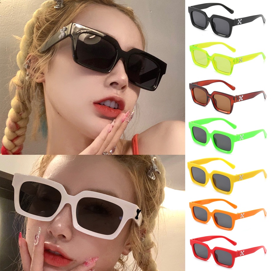 [Gratis Ongkir] Retro Permen Warna Korea Fashion Kacamata Wanita Bingkai Persegi Anti Radiasi Murah Hitam Eyeglasses UV400