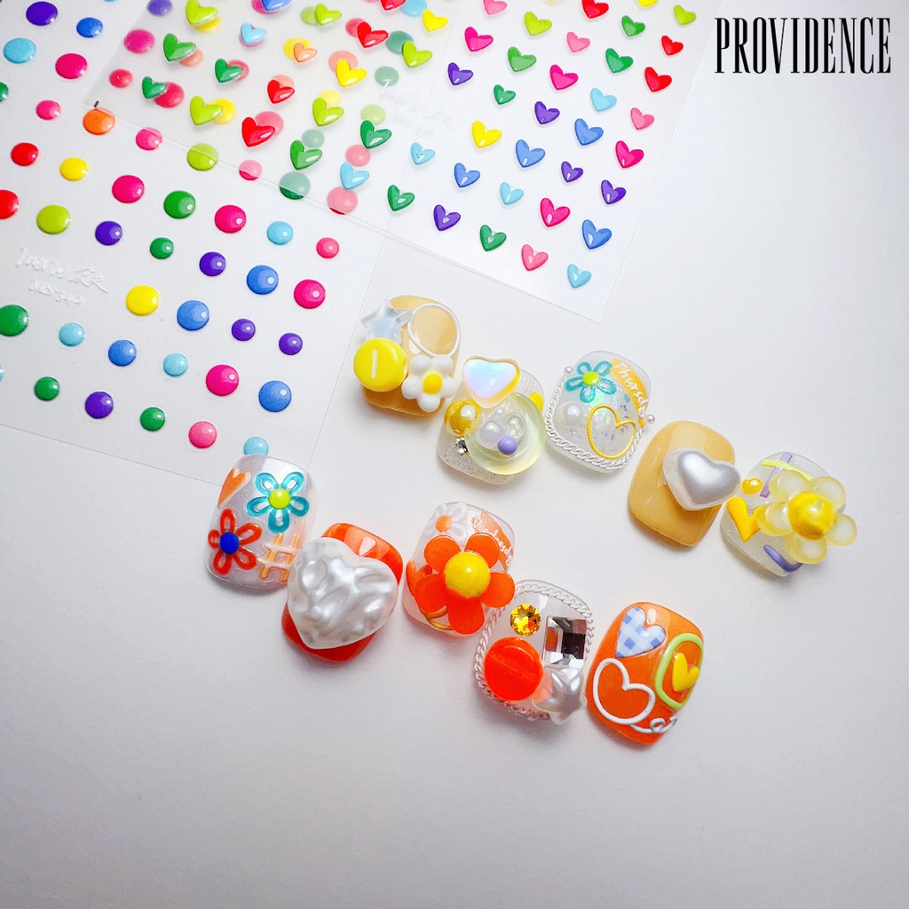 Providence Nail Art Decal Pola Hidup Yang Dapat Dilepas Tidak Luntur Self-adhesive Desain Kuku DIY Tulip Bentuk Hati Jelly Manicure Decal Nail Salon Supply