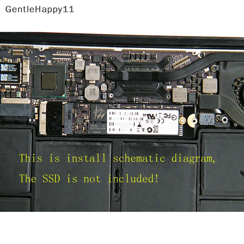 Gentlehappy M.2 NGFF SATA SSD converter adapter card Untuk macbook air 2012a1465 A1466 id