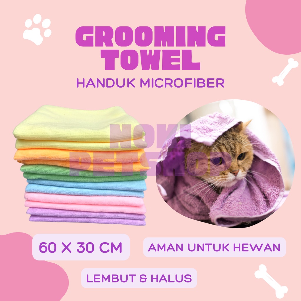 [BISA COD] HANDUK GROOMING HEWAN SIZE 60 X 30 CM MICROFIBER | HANDUK KUCING &amp; ANJING MENGERINGKAN BULU CEPAT HEWAN PELIHARAAN BESAR MURAH HALUS NYERAP MOTIF KUCING MANDI KERAMAS KECIL DEWASA ANAK BAYI LEMBUT UKURAN PET TOWEL SERAP AIR KERING