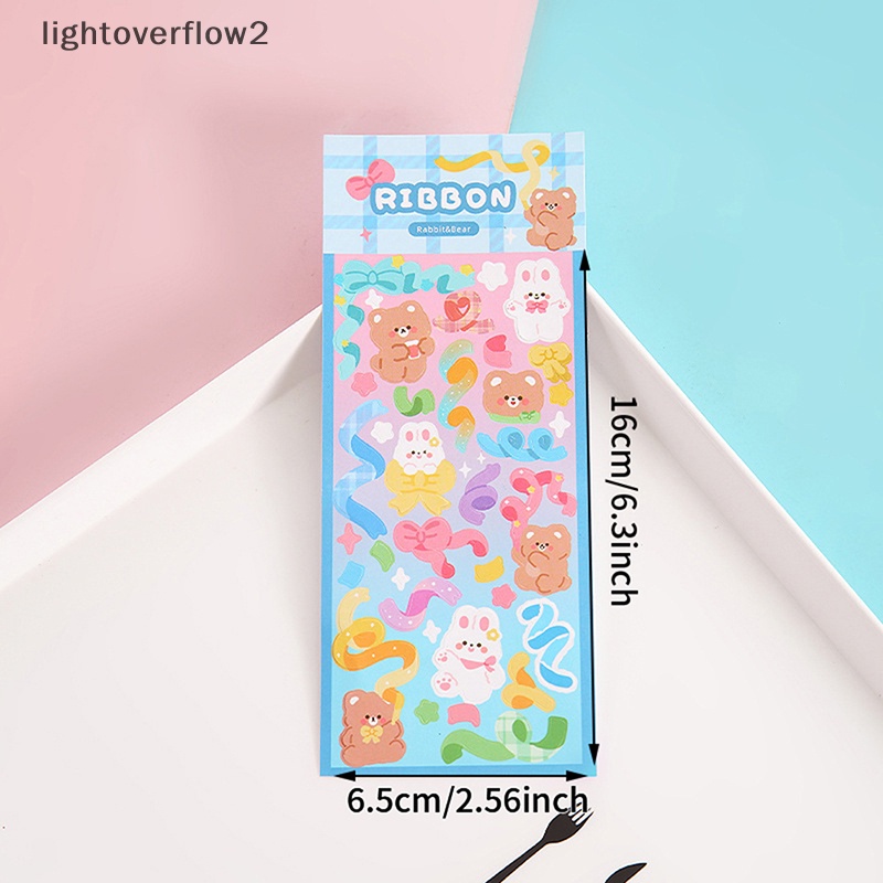 [lightoverflow2] 6lembar Kawaii Cute Shiny Photo Stiker Hias Kartun Dekorasi Jurnal Korea Tangan Akun Alat Tulis Pola Kecil [ID]