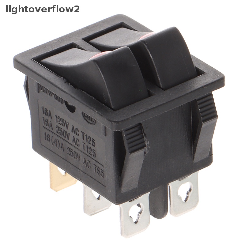 [lightoverflow2] Kcd6 6PIN 16A 220V Saklar Lampu Ganda Rocker Switch ON-OFF KCD6 Tombol Lampu Boat Power Switch [ID]