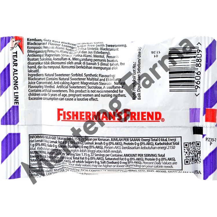 Fisherman's Friend Blackcurrant Sugar Free - Permen Pelega Tenggorokan