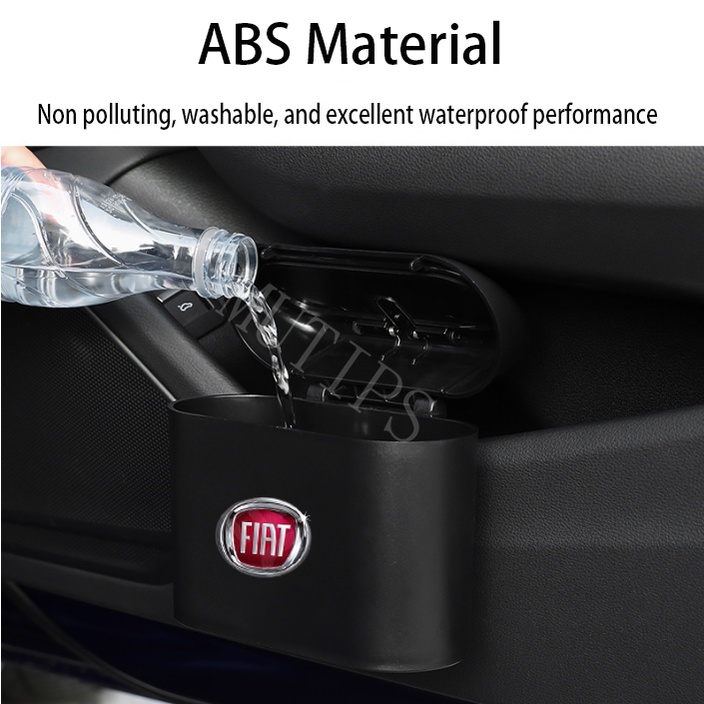 Fiat Tempat Sampah Mini Portable Mobil Gantung Tutup Flip Dustbin Back Seat Waterproof ABS Storage Box Organizer Untuk 500bj Punto Palio Uno Toro Argo Stilo Strada Mobi