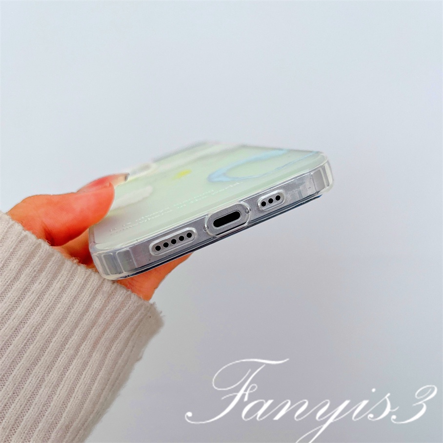 Compatible For IPhone 14 13 12 11 Pro Max X XR Xs Max 8 7 Plus SE 2020 Kompatibel Untuk Hati Berbentuk Awan IMD Laser Gradiasi Ponsel Case TPU Lembut Shockproof Cover Pelindung