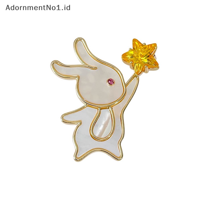 [AdornmentNo1] Bros Bintang Pengambil Kelinci Lucu Untuk Wanita Kartun Hewan Bunny Lapel Pin [ID]