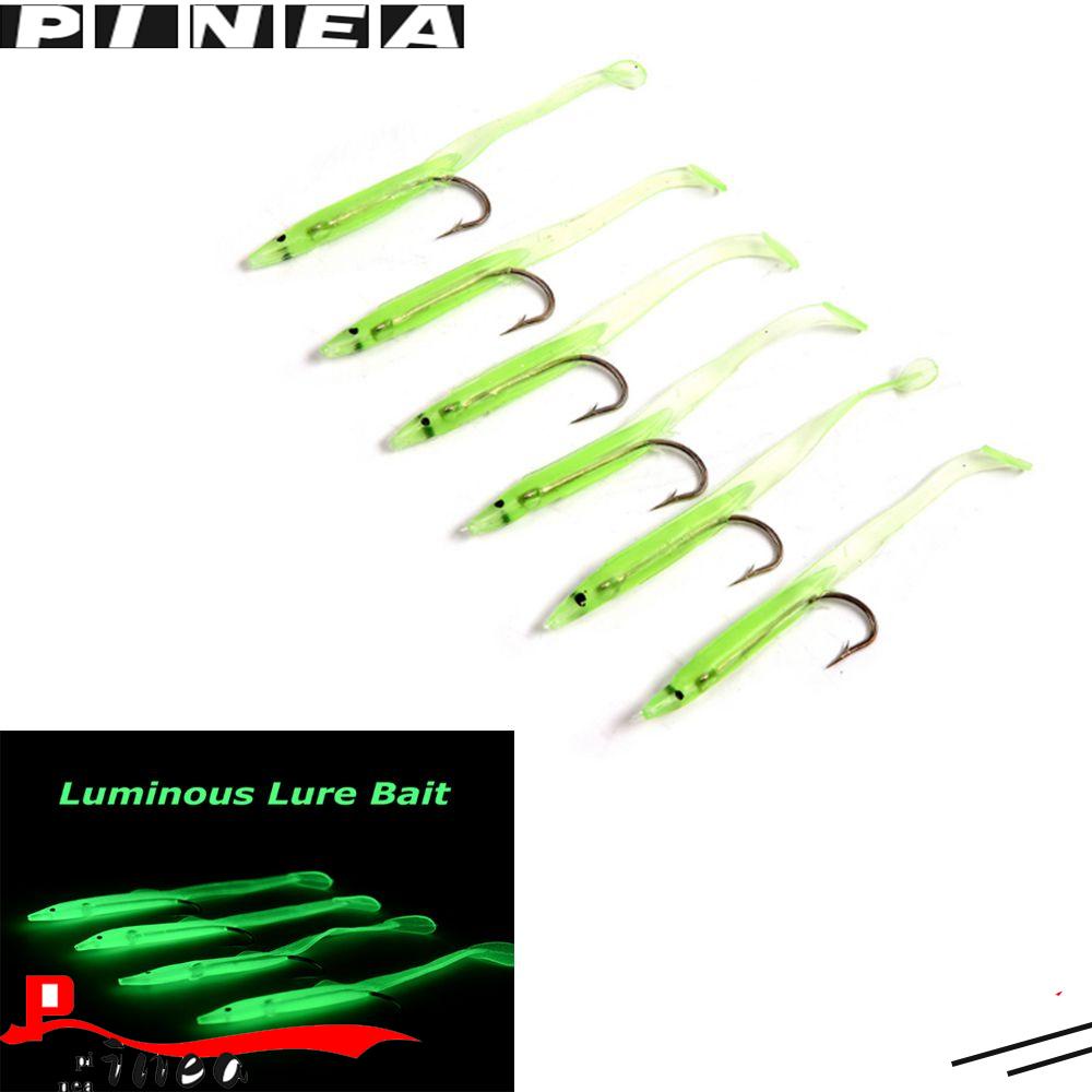 Nanas 10pcs Ikan Belut Lure Tahan Lama Portabel Bercahaya Memimpin Jig Kepala