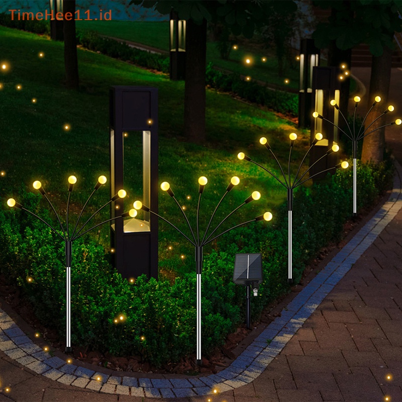 Timehee Solar Firefly Light Solar LED Fairy Lights Outdoor Dekorasi Taman Landscape ID