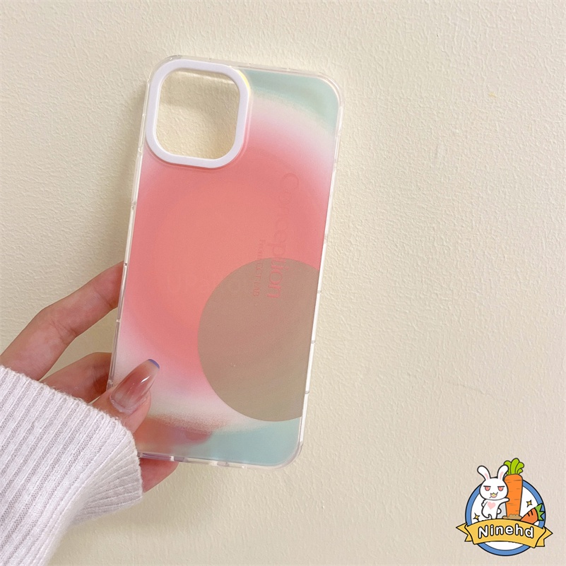 Casing Kompatibel untuk iPhone 14 13 12 11 Pro Max X Xr Xs Max 8 7 Plus SE 2020 Ins Seni Geometris Halo Pewarna Casing Ponsel Tahan Guncangan Silikon Soft Case Penutup Pelindung Lensa Lubang Besar